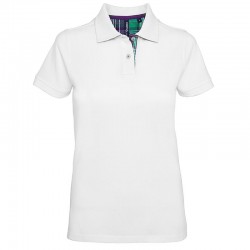 Plain Women's check trim polo Asquith & Fox 200 GSM